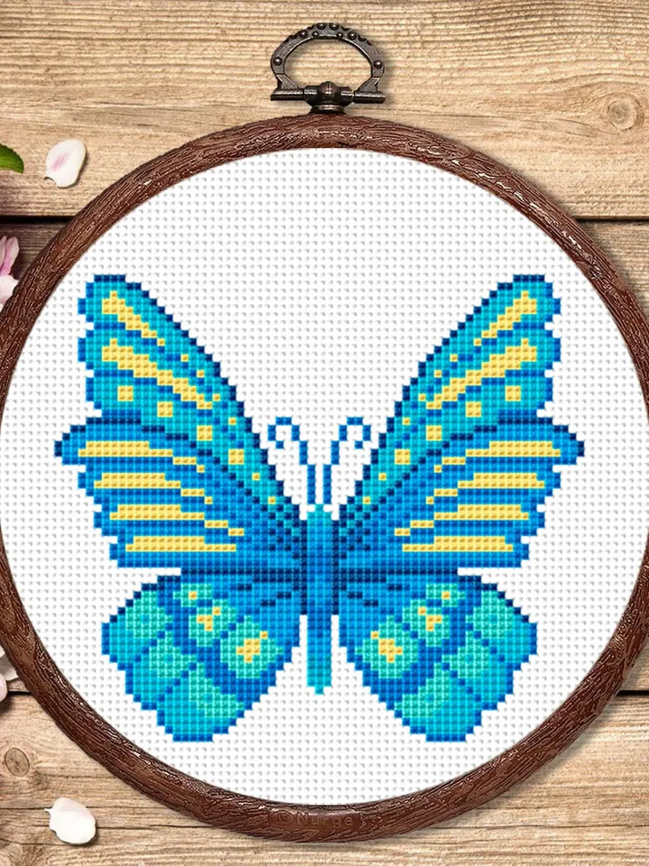 The Butterfly Cross Stitch Pattern, Summer Cross Stitch Pattern, Embroidery Butterfly, Home Decoration, Modern Cross Stitch Pattern #anm001