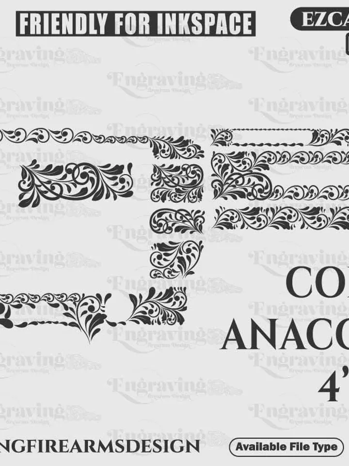 Colt Anaconda 6in Scroll design svg,lasercut,laserengraving,svgdesign,engravingfiles,laserpattern,engravingdesign