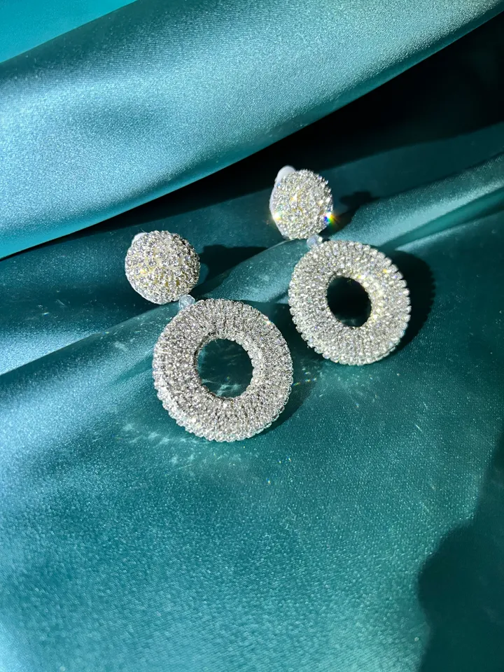 Crystal Pave Hoop Earrings