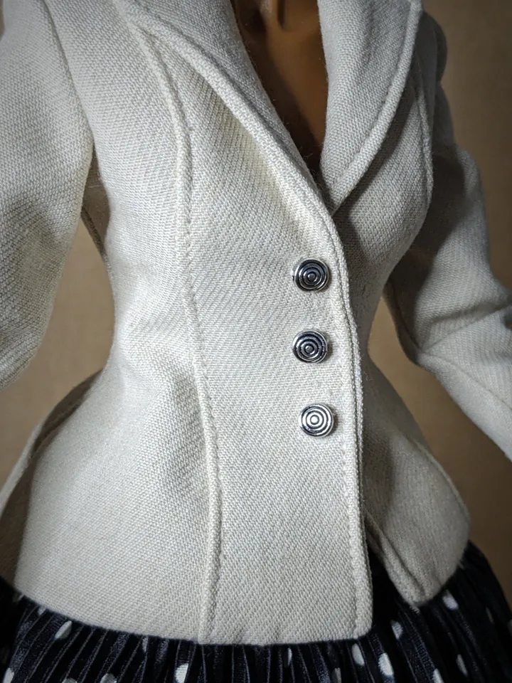 Handmade classic high fashion suit (jacket & skirt) for 16-inch Fashion Royalty dolls - FR16