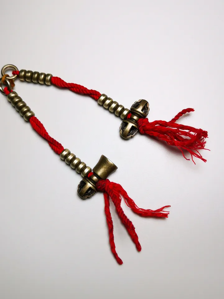 Gandhanra Handmade Tibetan Buddhist Mala Counters,Prayer Bead Counters,with Dorje and Vajra Pendant,Made of White Copper