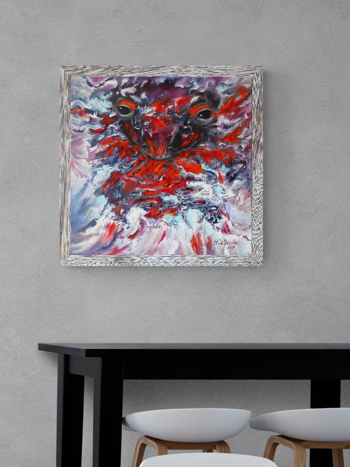 Abstract Animal paintings on Canvas, Salamander Art