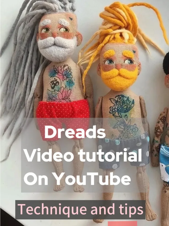 Dry felting tutorial "How to make dreadlocks" on YouTube