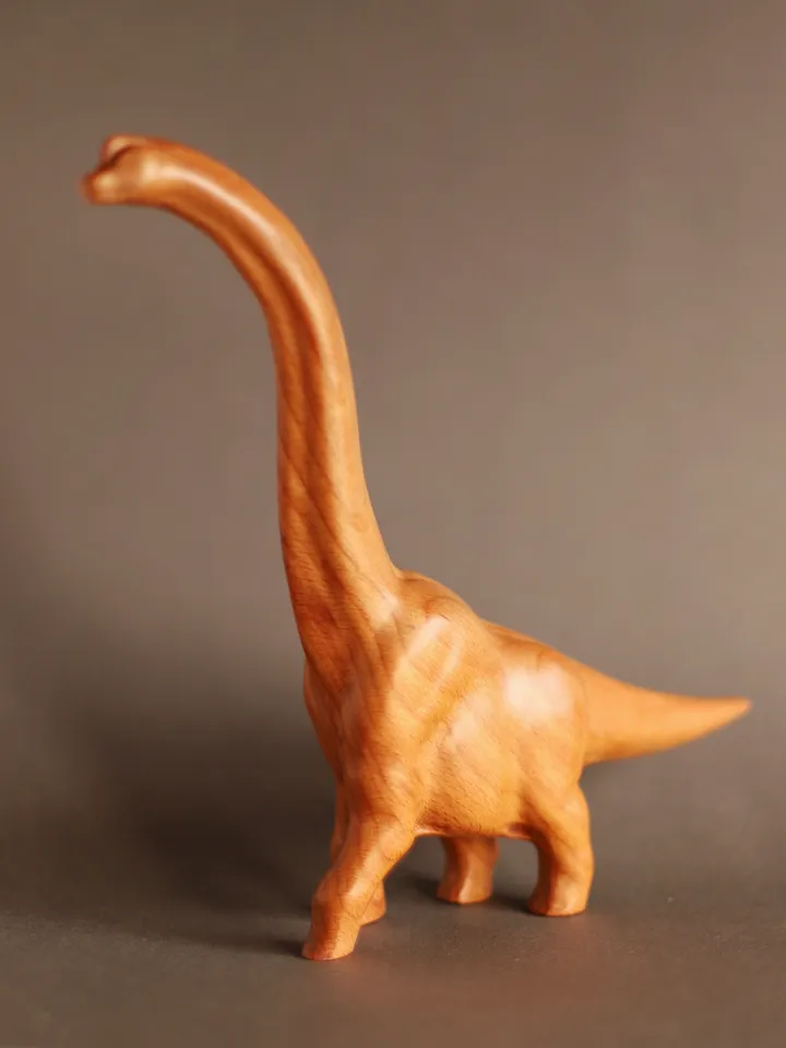 Wooden hand carved dinosaur brachiosaurus