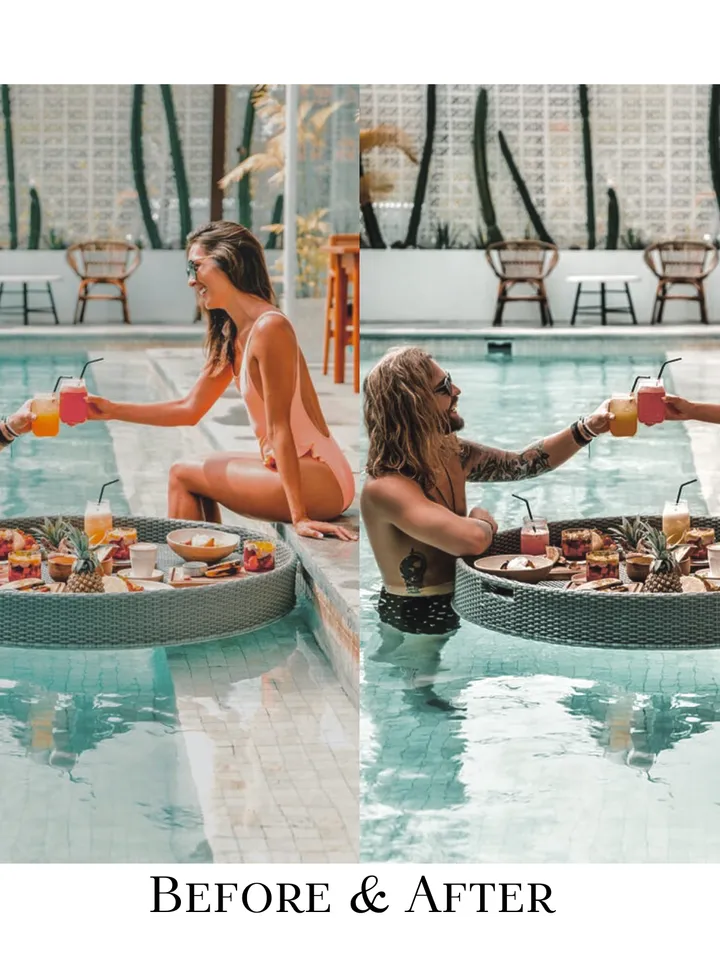 POOL Mobile Lightroom Presets, Pool Preset, Vacation presets, Bright mobile preset, Beach preset, Tanned skin preset