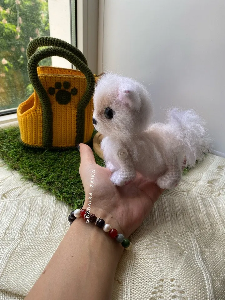 PDF Crochet Spitz Dog Puppy in a bag, Amigurumi Dogs , Pomeranian pattern, Crochet Animal Pattern, Crochet Puppy Pattern, Amigurumi baby toy