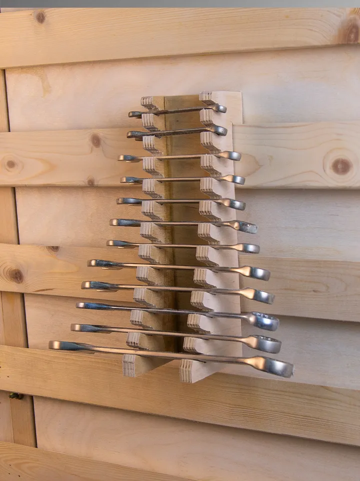 Wrench Holder Plans (PDF, SVG) for Workshop – DIY French Cleat Storage System