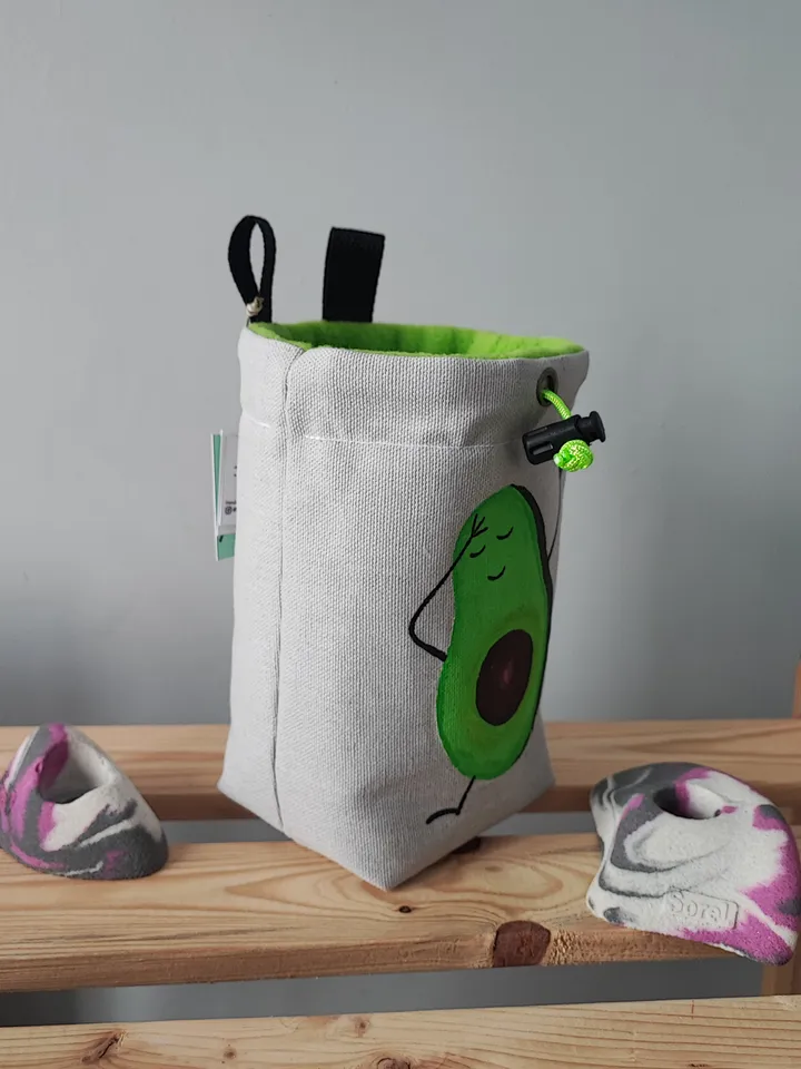Avocado rock climbing chalk bag for climber
