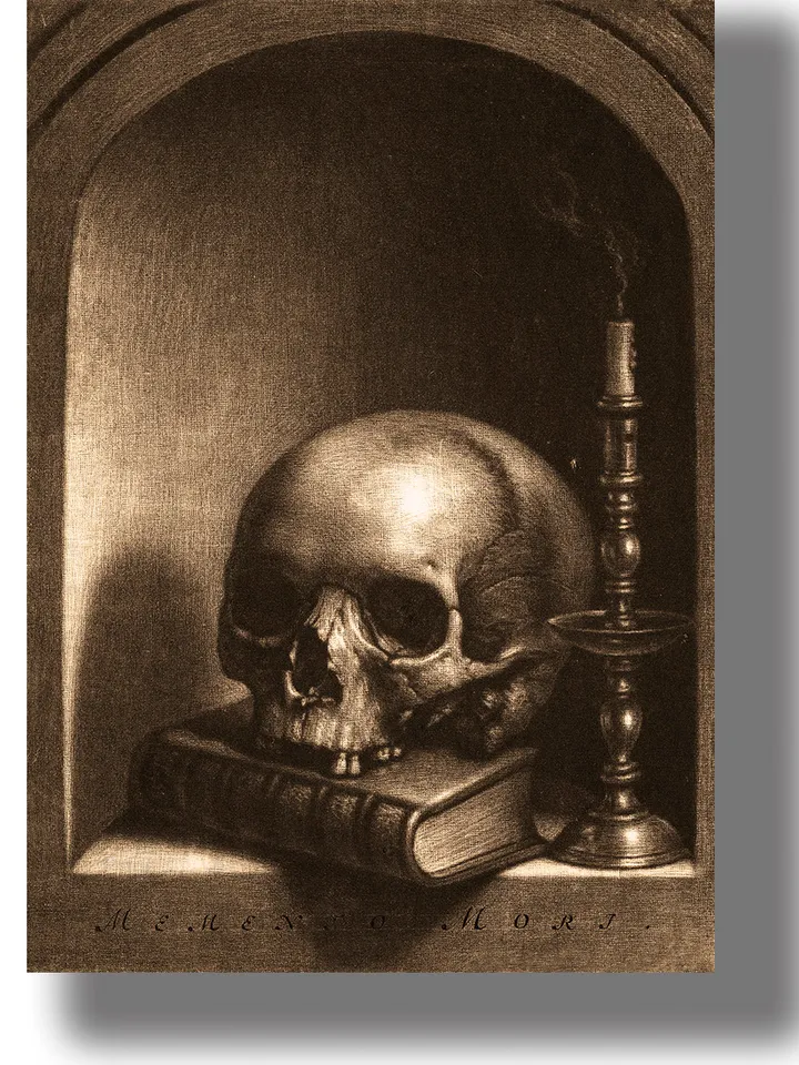Vanitas. Still life with a skull.