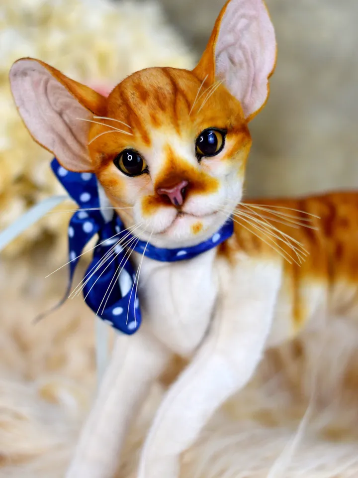 Realistic Stuffed Cat Toy - Portrait of a Domestic Plush Toy - Stuffed Cat - OOAK - Kitty Aurora