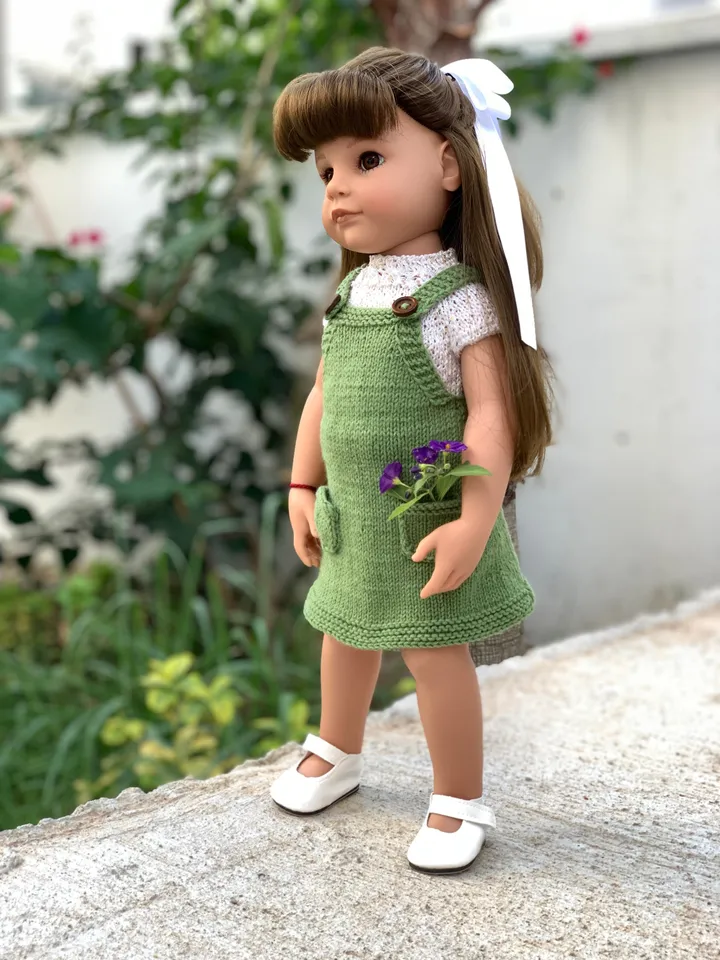 PDF Knitting Pattern Tutorial Sundress for Gotz doll (19&quot;/50 cm), American Girl, eng
