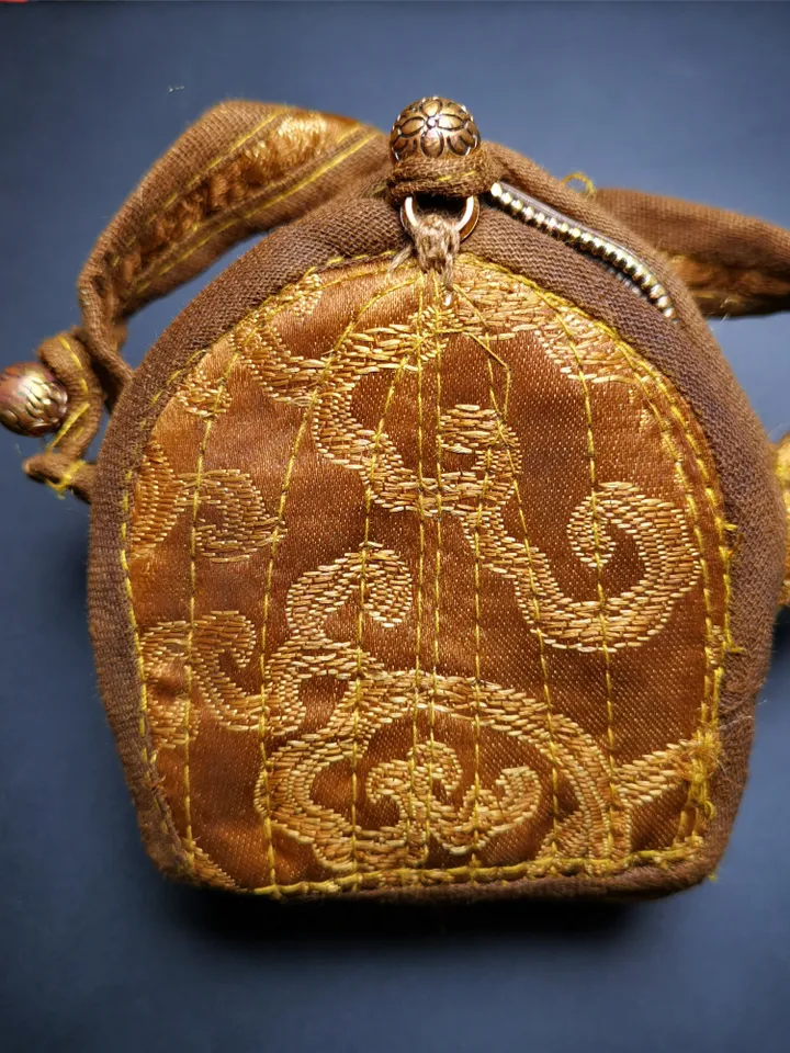 Gandhanra Antique Tibetan Gau Ghau Shrine,Pocket Tibetan Buddhist Altar Amulet with Manjusri Statue,about 100 years old