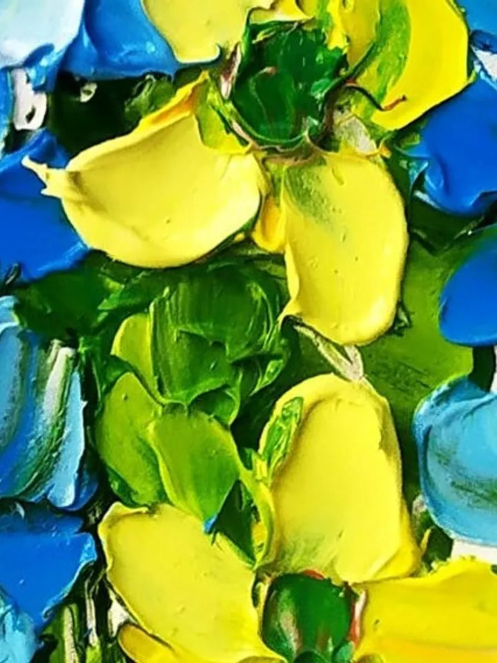 Forget-Me-Not Painting Flower Original Art Impasto Painting Small Flowers Wall Art