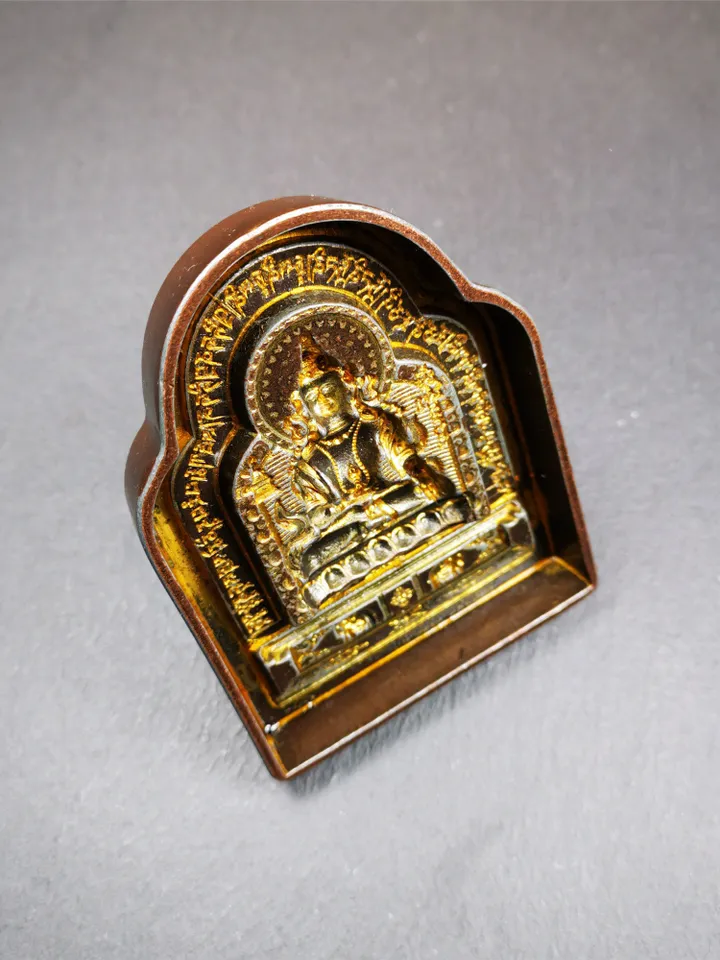 Gandhanra Handmade Tibetan Buddha Statue Mold,Akshobhya Tsa Tsa,Copper Mould For Making Clay Buddha Statue,Tsha Tsha