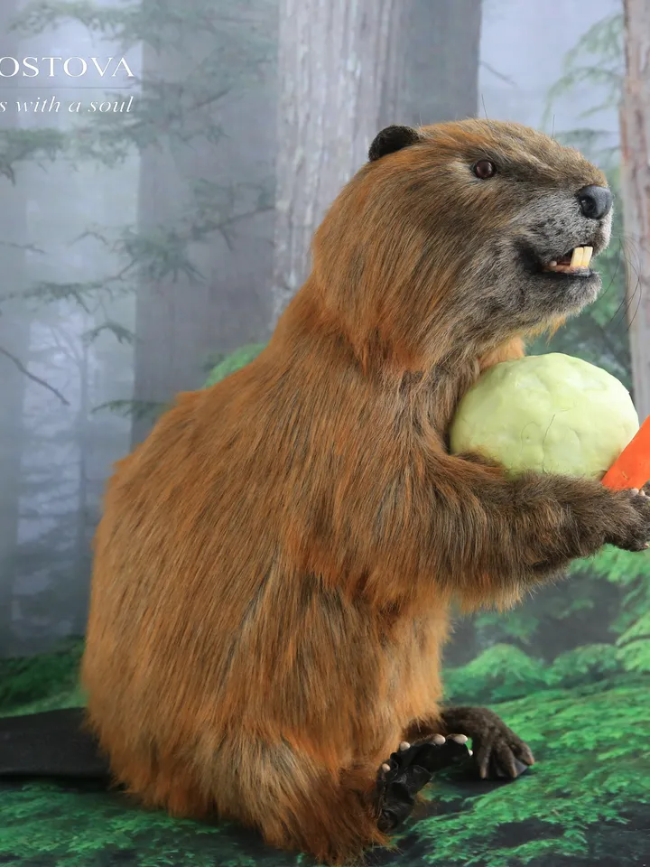 Beaver Boris realistic plush toy
