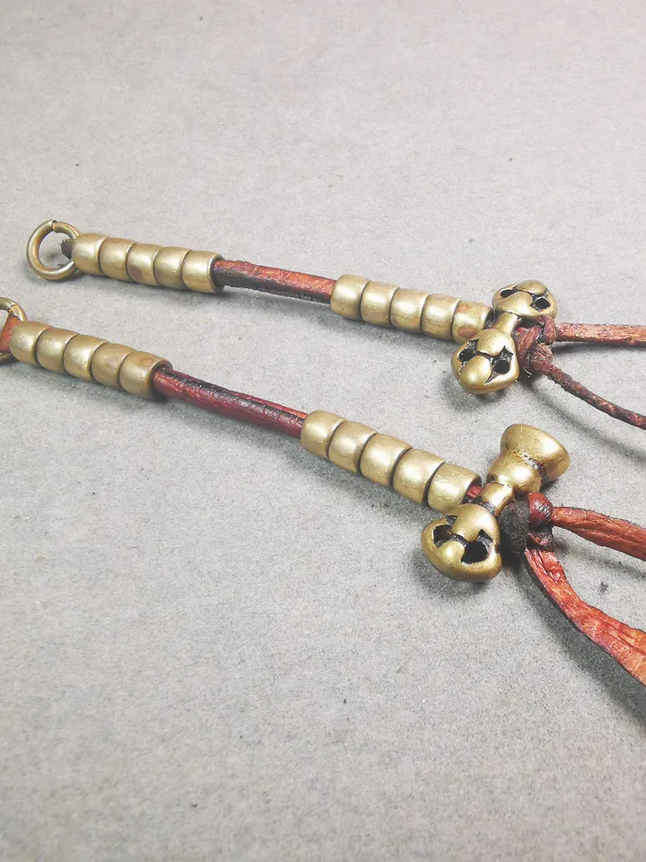 Gandhanra Handmade Tibetan Buddhist Mala Counters,Prayer Bead Counters,with Dorje and Vajra,Made of White Copper