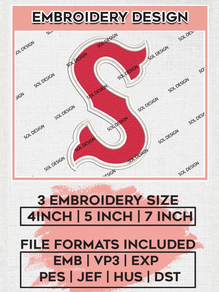 MiLB Salem Red Sox Embroidery Design Files, MiLB Salem Red Sox Logo, Minor League Baseball Logo Embroidery Designs, MiLB embroidery designs, Machine embroidery designs, Digital Download