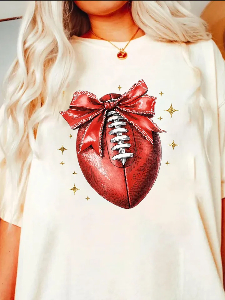 Red Football ball png, Coquette Football PNG, K City Football PNG, Game Day, Football Girly, Football Season, Red Team Football Bow