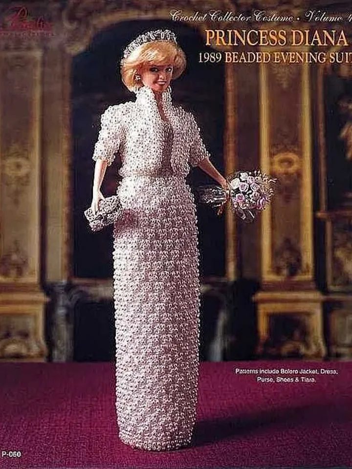 Barbie Dress Crochet Pattern Vintage for Dolls 11-1/2" Digital Download PDF