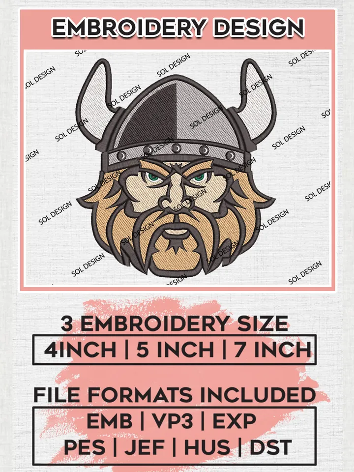 Cleveland State Vikings Head Mascot Logo Machine Embroidery Design, NCAA Cleveland State Vikings Embroidery Design Design files, NCAA Embroidery Designs, NCAA Machine Embroidery Designs, Digital Download