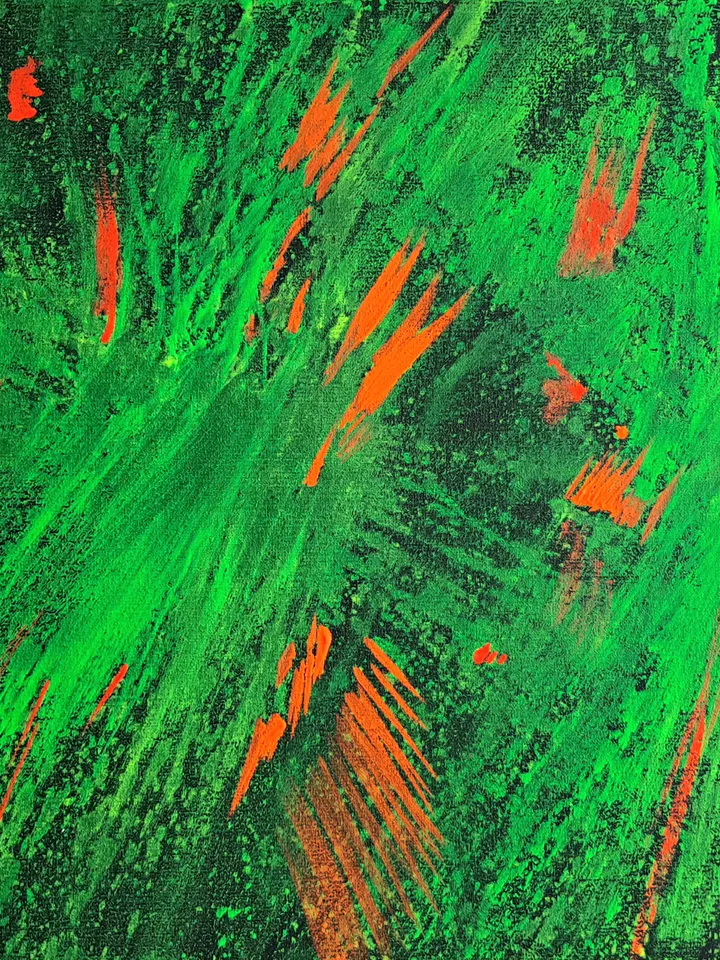 Neon painting "Chaos" abstract art modern art original black light painting on canvas
