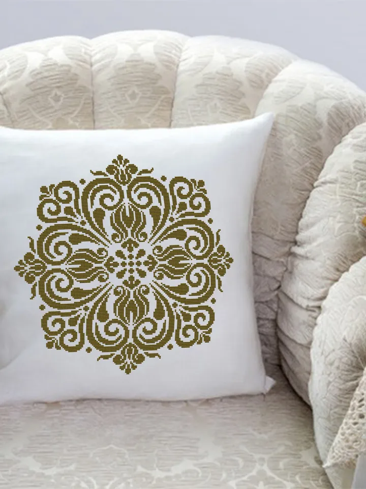 Vintage mandala cross stitch pattern PDF download Mandala ornament cross stitch chart, Mandala pattern digital PDF, Home decor #M154