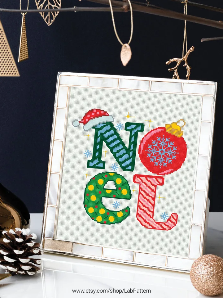 Noel 2022 New Year Cross stitch pattern | Embroidery Pattern | Instant Download | Embroidery Designs