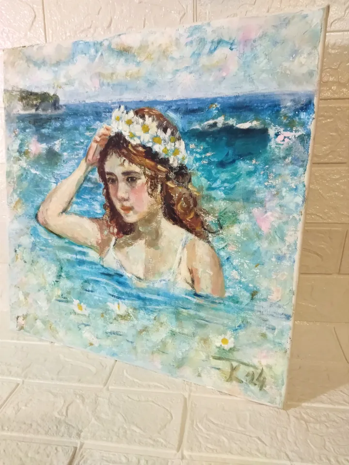 Oil painting on canvas Marine 40x40 cm