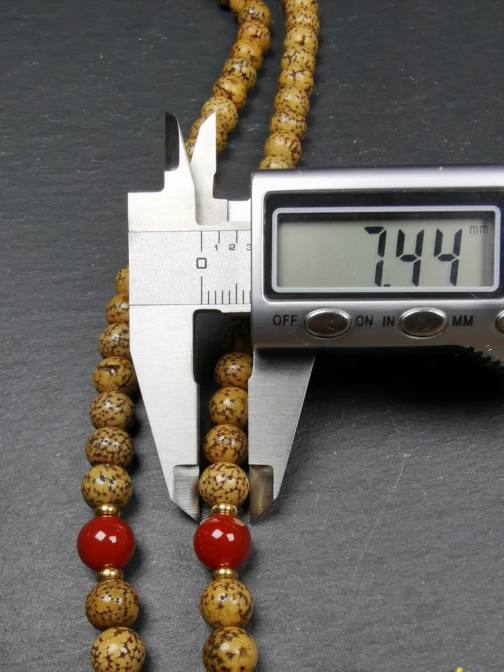 Gandhanra Old Tibetan Rosary, 7.5mm 108 Lotus Seed Mala Necklace, Antique Prayer Beads for Meditation,38cm Length