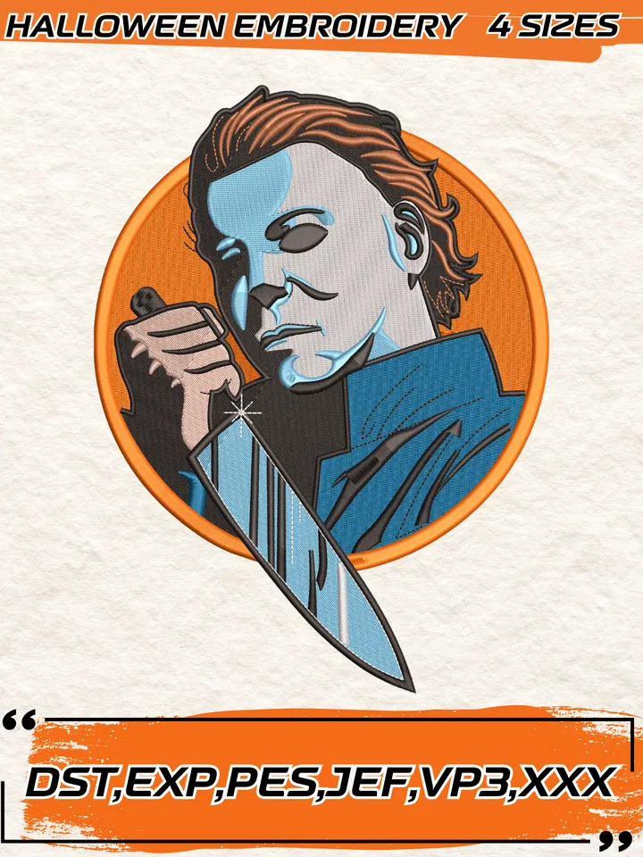 Michael Myer Embroidery Design, Halloween Embroidery Design, 4 Sizes, Digital Download