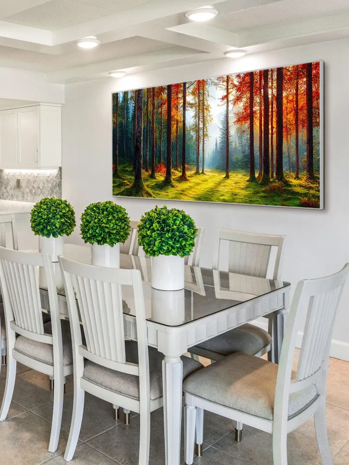 Original Autumn Forest Oil Painting On Canvas, Fall Colors Landscape Art, Nature Wall Art, Woodland Scene, Original Artwork, Forest Path Art