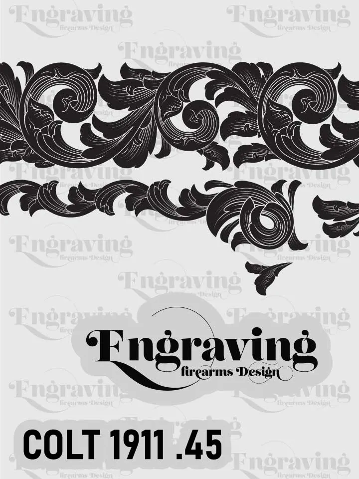 Colt1911 .45 Scroll Svg | Vector File Bundle for Laser Engraving Svg