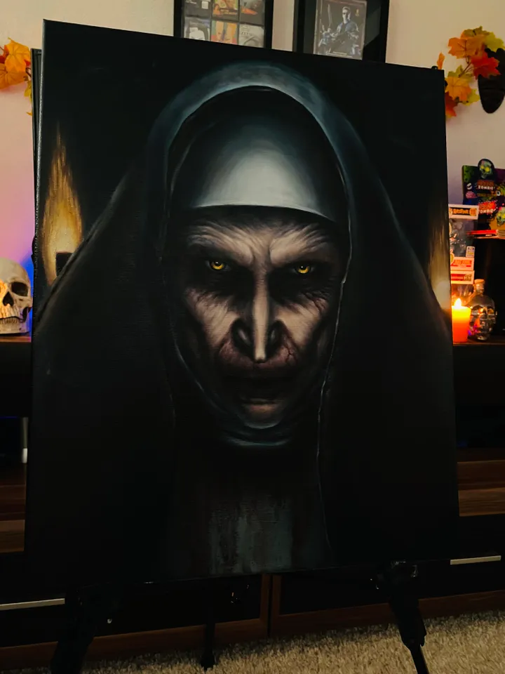 Oil painting The Nun Demon Nun
