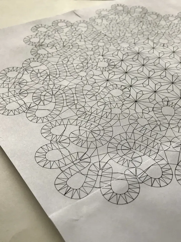 Bobbin lace Doily Napkin Pattern 14 "