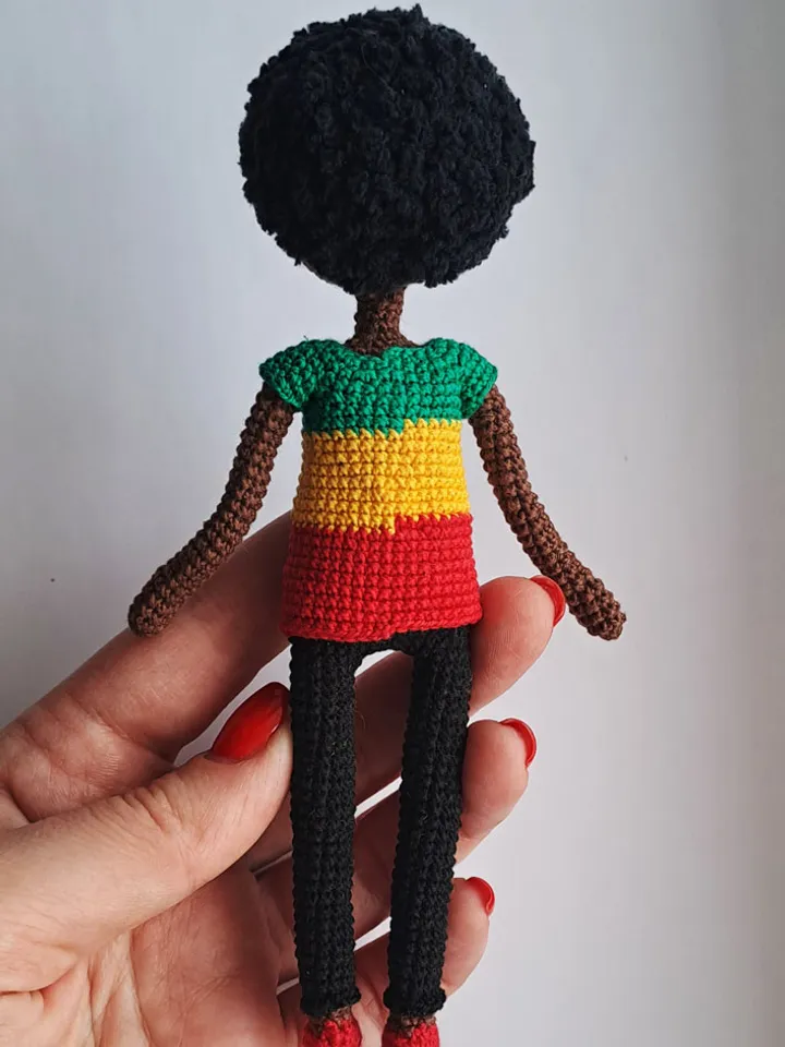 African doll pattern. African boy doll. Crochet african doll. Male african doll