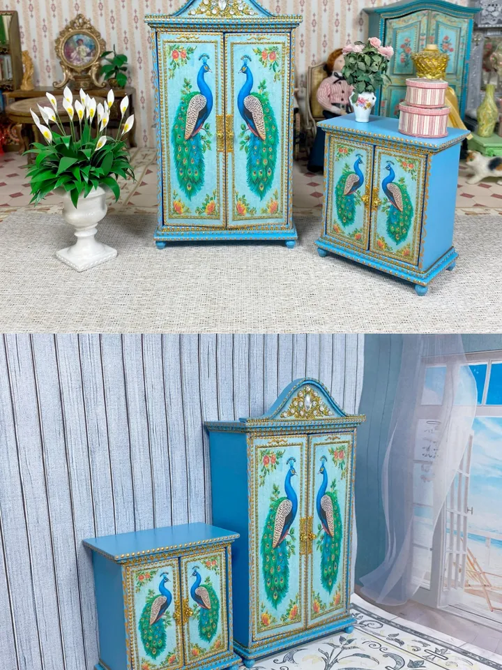 Furniture for dolls. 1:12. Handmade. Doll cabinet, doll stand. Furniture set.