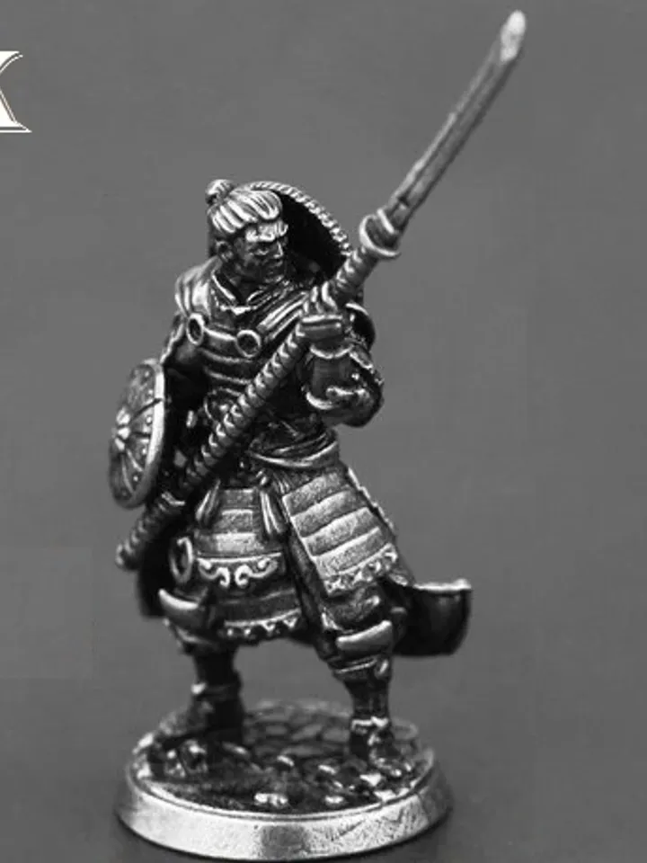 Japanese Shogunate samurai figurines, copper miniatures, tabletop wargaming fantasy miniature figures.