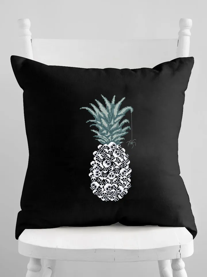 Pineapple skull cross stitch pattern download PDF Gothic cross stitch chart, Halloween skulls embroidery PDF Gothic halloween Skull art #H56