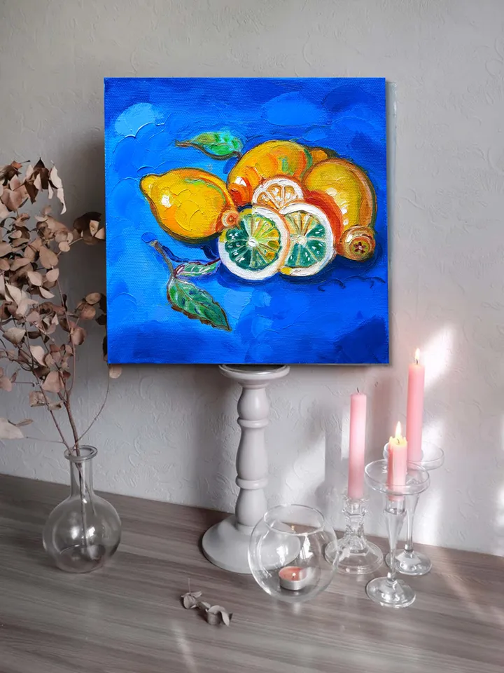 Limon Oil Impasto Oil Painting Original Oil Art 8*8