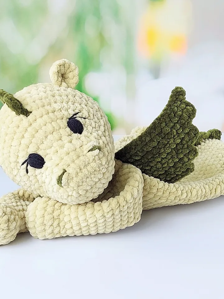 Set of 4 Crochet Pattern: Dragon, Panda, Goose, Elephant. Animal plushies toys, amigurumi lovey, PDF tutorial in English
