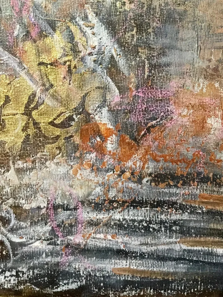 Fantasy woman-cat original acrylic mix media painting on canvas,one of a kind.