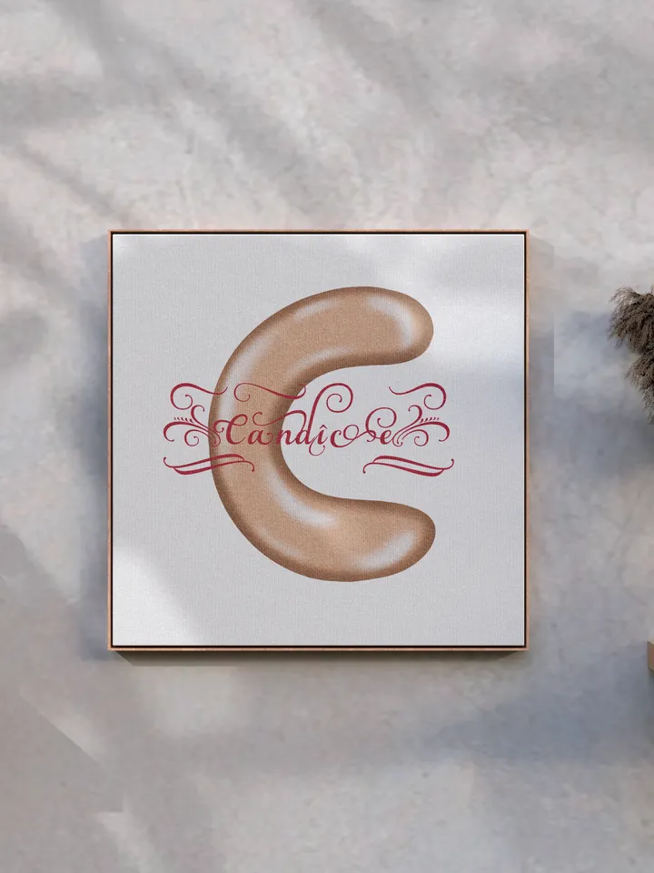 Candice - name in Samantha style with bright letters, digital design