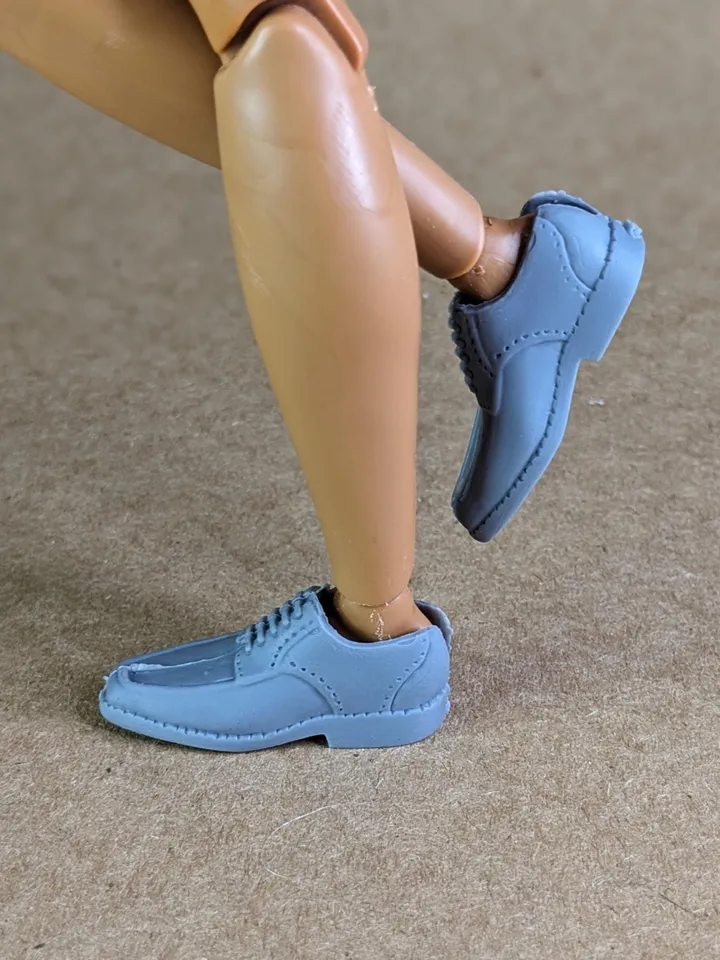 Classic tapered toe gray shoes for 1/6 scale male dolls