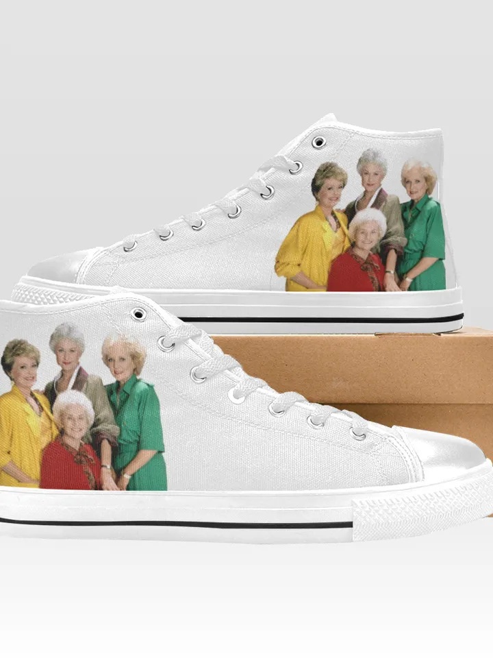 Golden Girls Shoes, High-Top Sneakers, Handmade Footwear