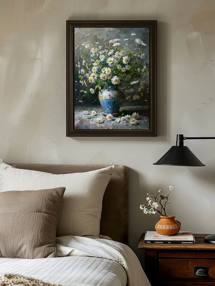Art Print Digital Set of 3 vintage Renaissance paintings of roses, daisies and marigold flowers. Wall art. Home Decor. Instant download.