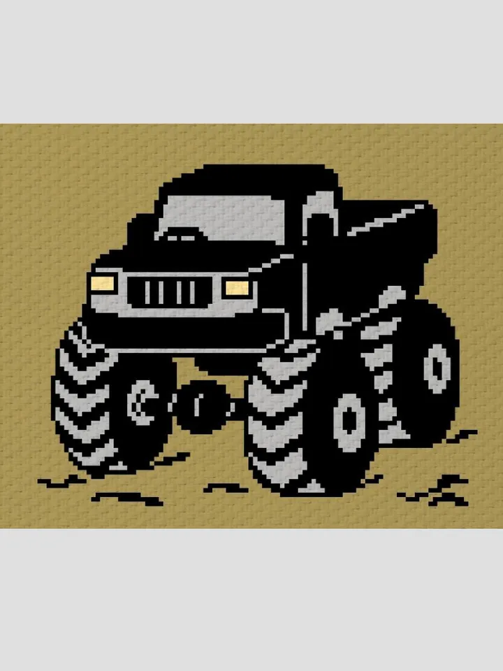 Bigfoot Monster Truck Crochet C2C Graphgan pattern PDF