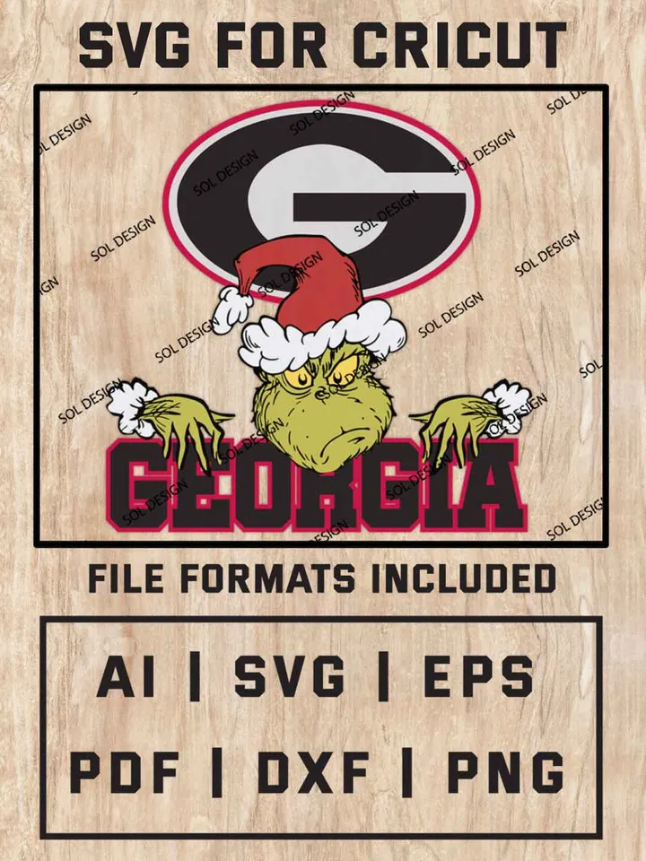 Grinch Georgia Bulldogs SVG, NCAA SVG Design, NCAA Georgia Bulldogs SVG, NCAA BulldogsCricut, Christmas Svg, Grinch svg, Digital Download