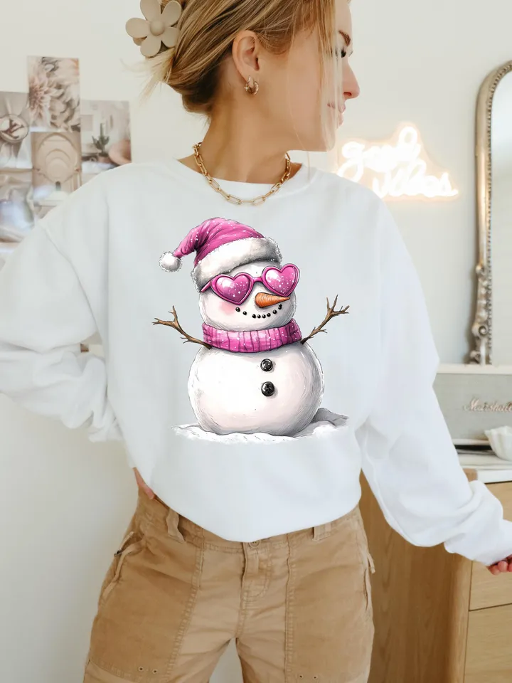 Cute Snowman Sunglasses PNG Design - Iridescent Snowman Design - Coquette Christmas Design - Snowman PNG - Winter Design - Cute Download