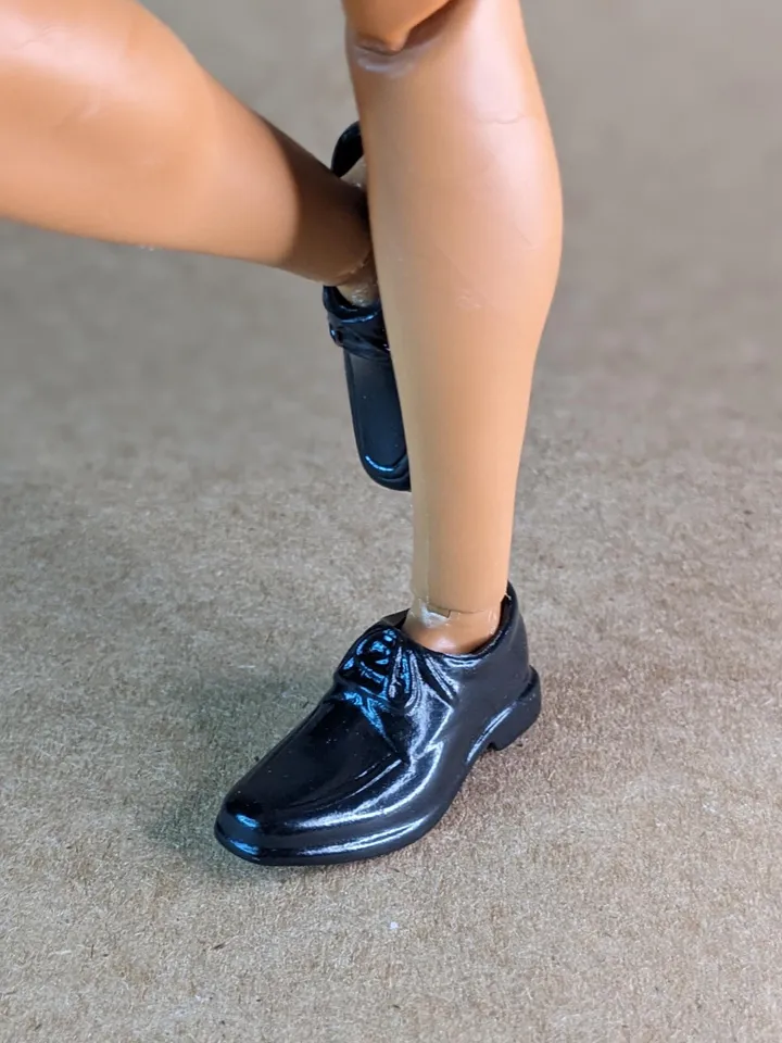 Classic black shoes for 1/6 scale male dolls