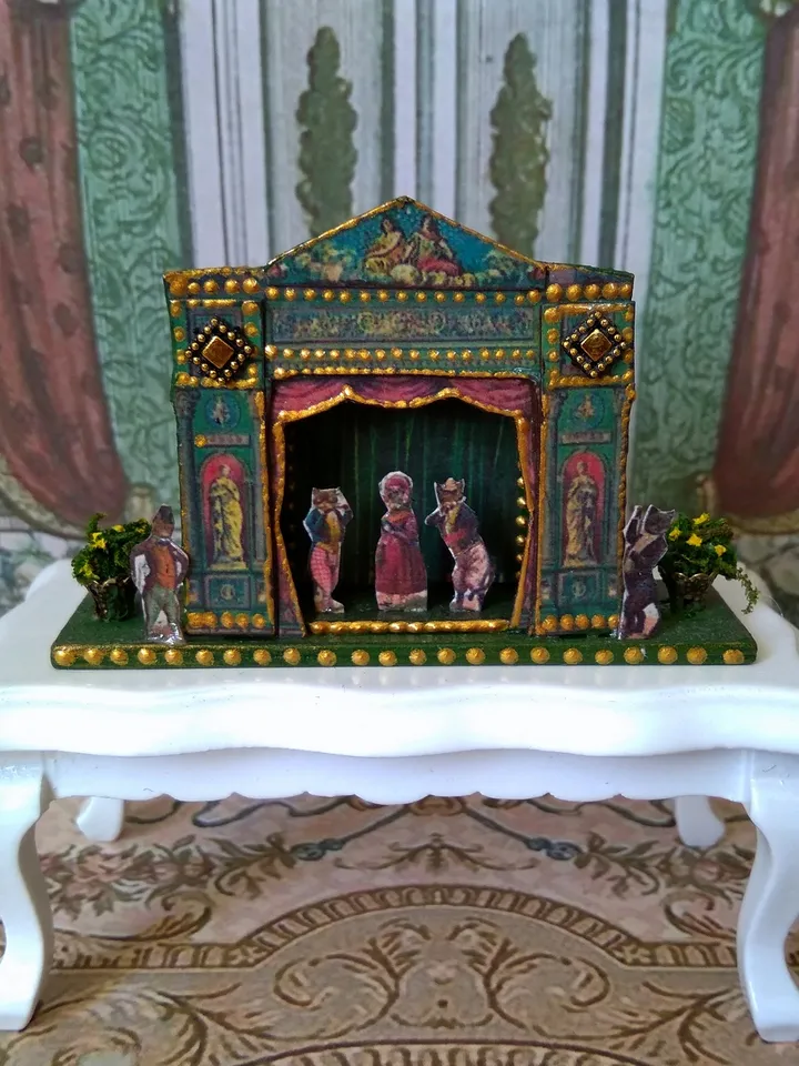 Puppet show. Dollhouse miniature.1:12 scale.